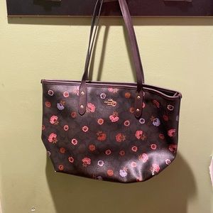 Coach brown and floral purse
